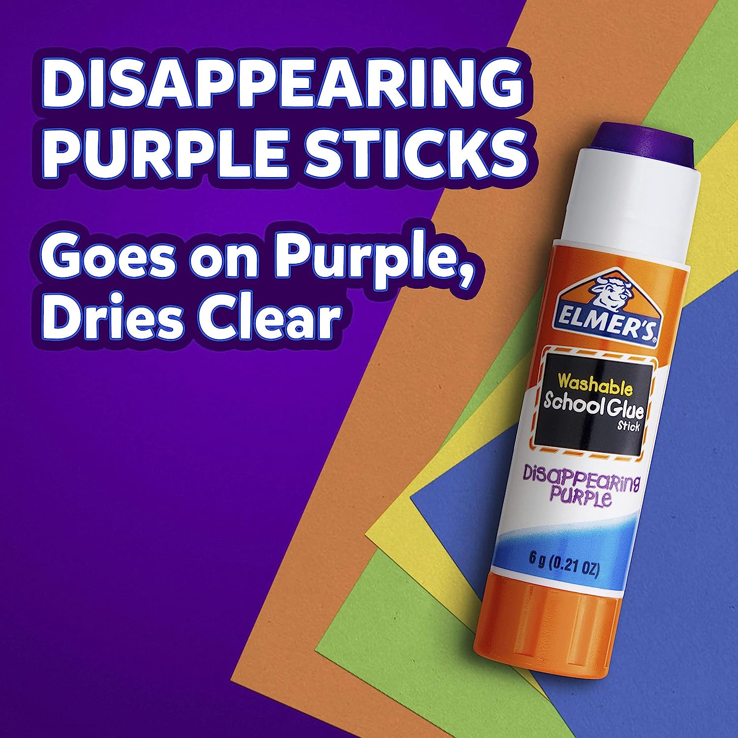 Elmer's Disappearing Purple School Glue Sticks, Washable, 7 Grams, 30 Count - Image 5